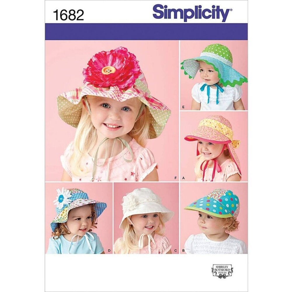 Simplicity Sewing Pattern 1682 Childs Hats XS-L